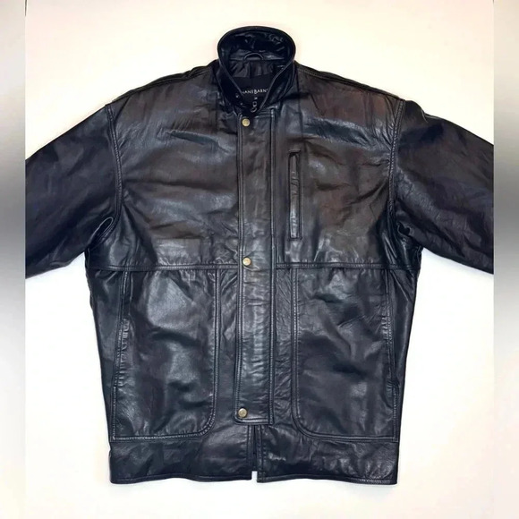 Jhane Barnes Men’s Vintage Leather Jacket Size- 38 - Picture 2 of 14